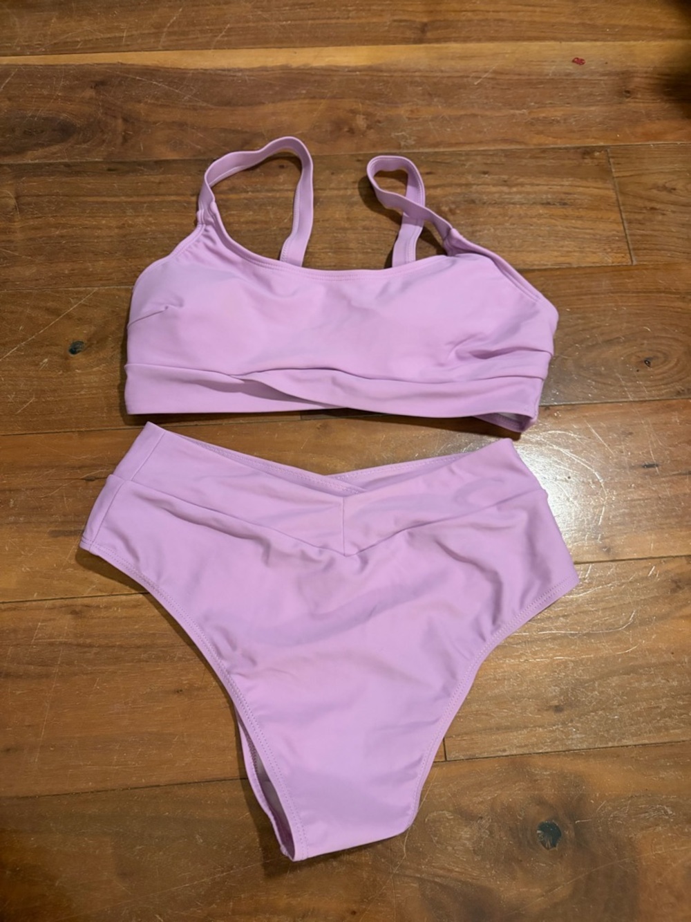 SHEIN Lavender High-Waist Bikini Set